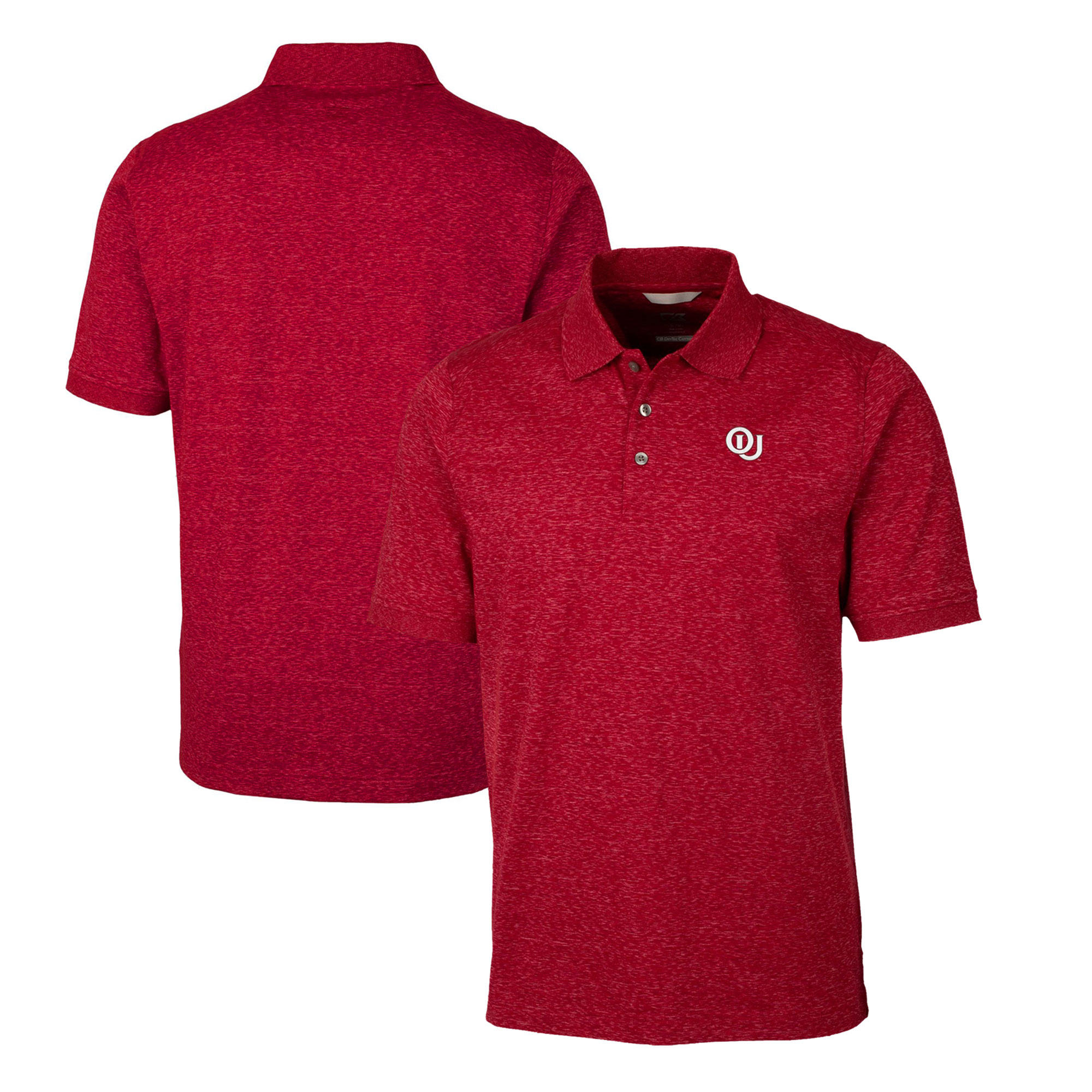 Men's Cutter & Buck Crimson Oklahoma Sooners Big & Tall Advantage Tri-Blend Space Dye DryTec Polo - Image 2