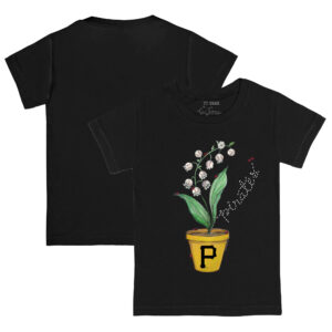 Toddler Tiny Turnip  Black Pittsburgh Pirates Lilies and Ladybugs T-Shirt