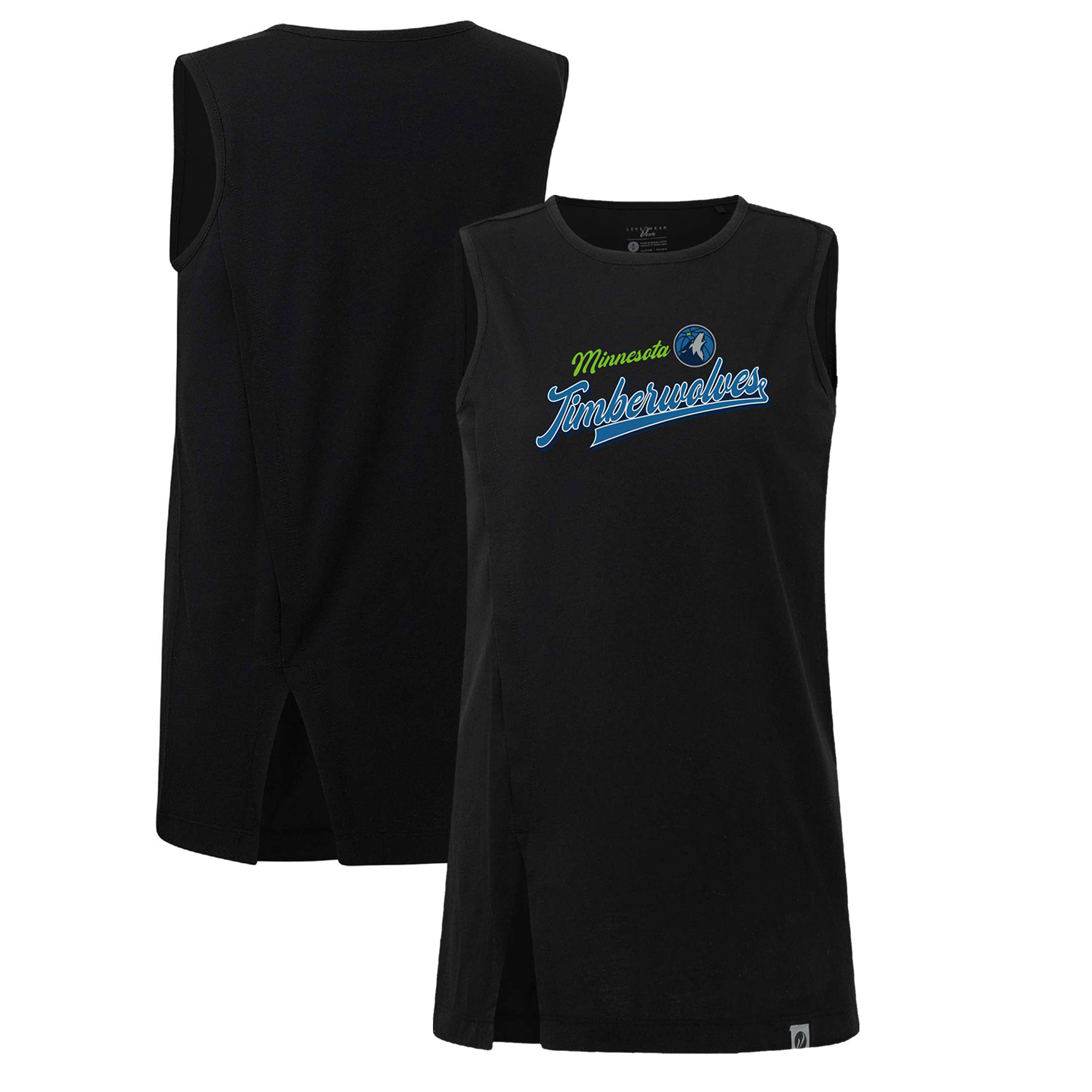 Women's Levelwear Black Minnesota Timberwolves Influx Retro Tank Top