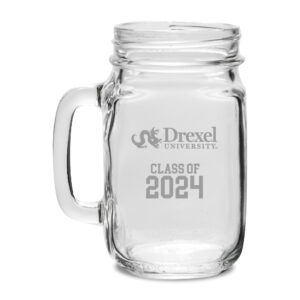 Drexel Dragons Class of 2024 16oz. Old Fashioned Drinking Jar with Handle