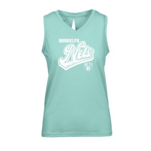 Women's Levelwear Mint Brooklyn Nets Paisley Sweep V-Neck Tank Top