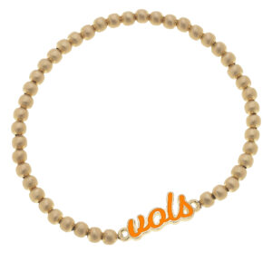 Women's Tennessee Volunteers Enamel Script Ball Bead Stretch Bracelet