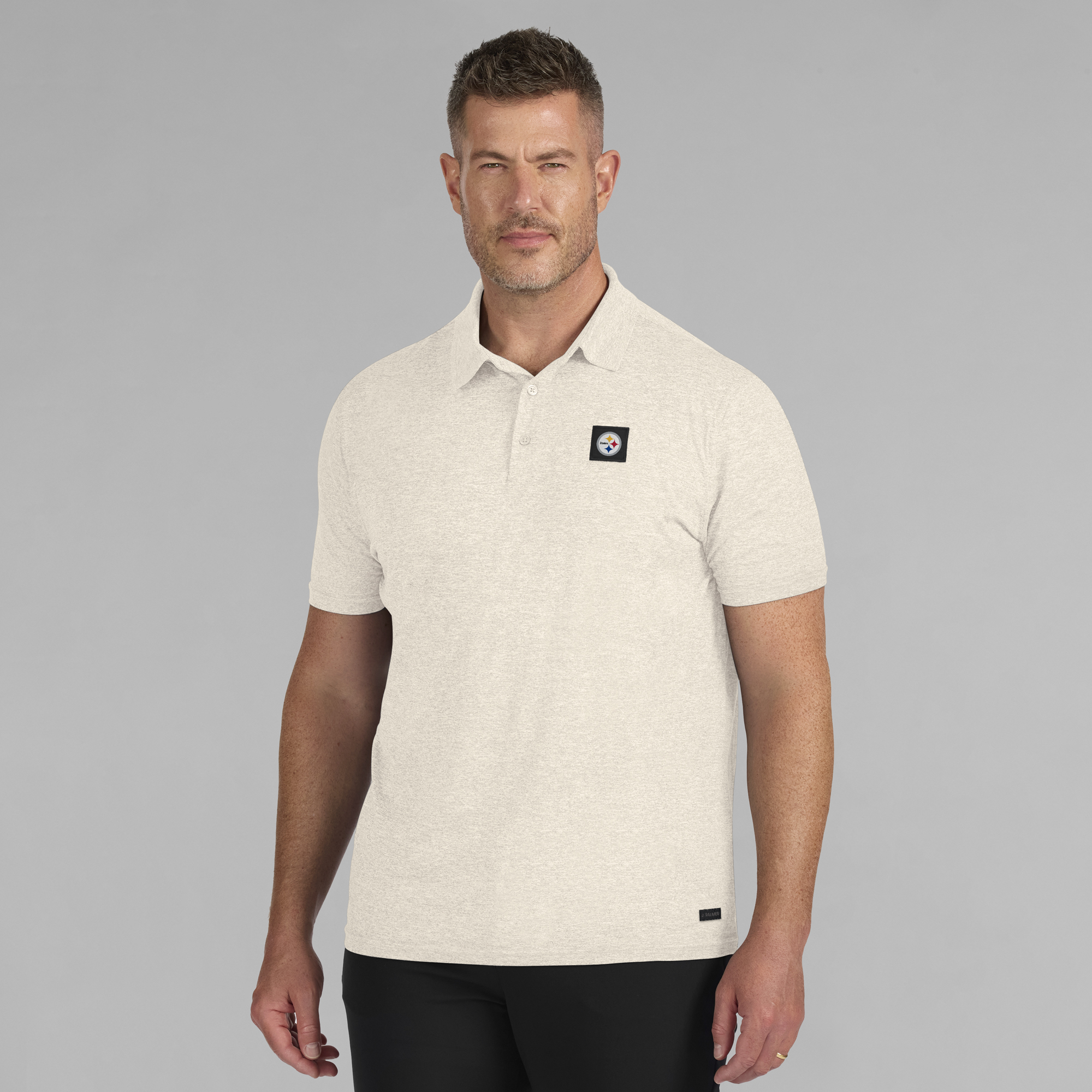 Men's J. Palmer White Pittsburgh Steelers Four Down Polo