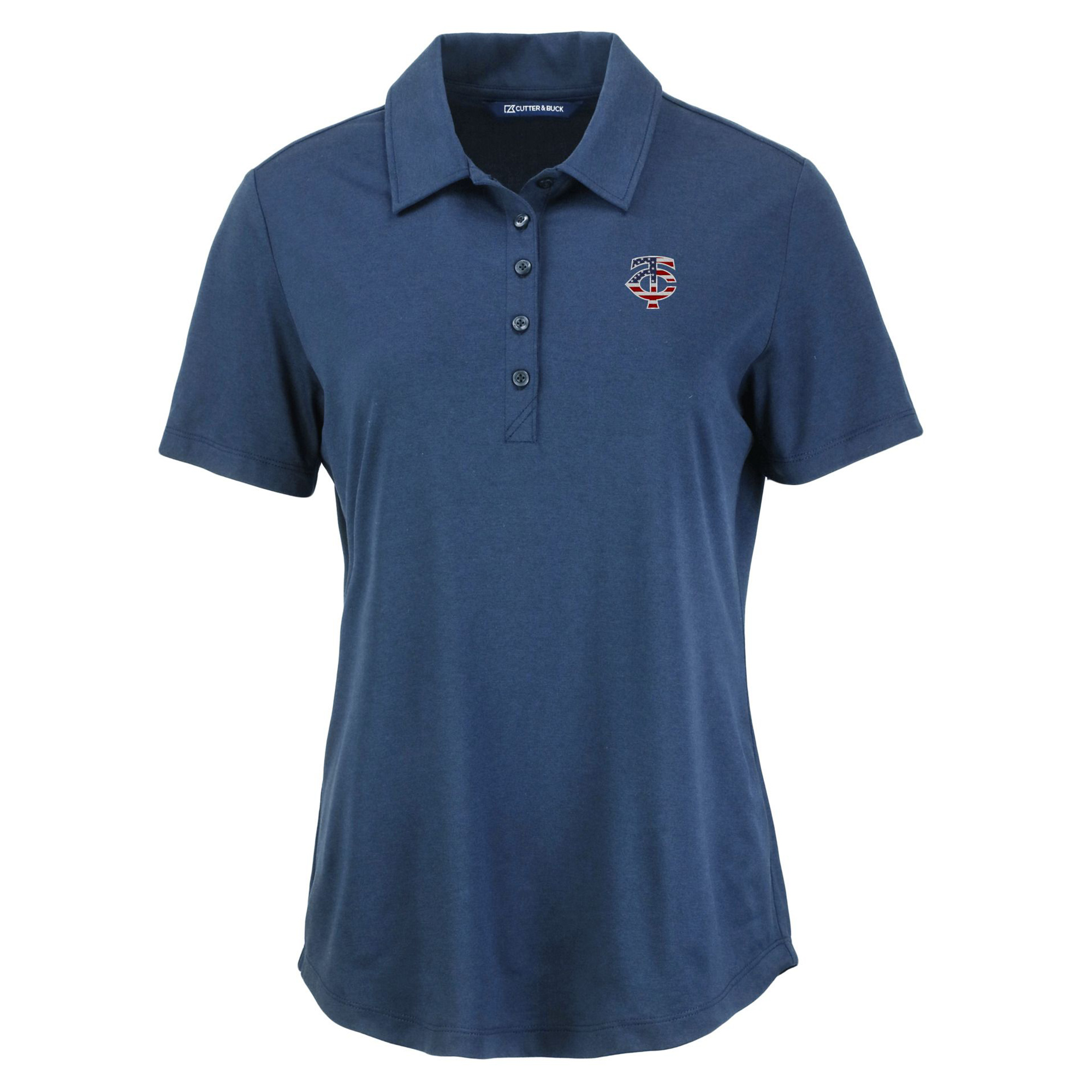 Women's Cutter & Buck Navy Minnesota Twins Stars And Stripes Coastline Epic Comfort Eco Recycled Polo - Image 6