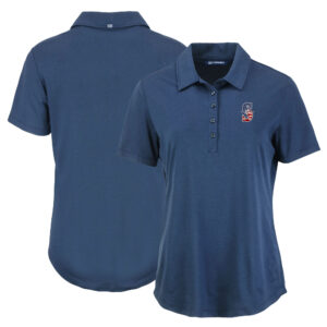 Women's Cutter & Buck Navy Seattle Mariners Stars And Stripes Coastline Epic Comfort Eco Recycled Polo