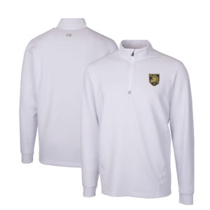 Men's Cutter & Buck White Army Black Knights Traverse Stretch DryTec Quarter-Zip Top