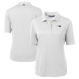 Women's Cutter & Buck White New England Patriots DryTec Virtue Eco Pique Recycled Polo