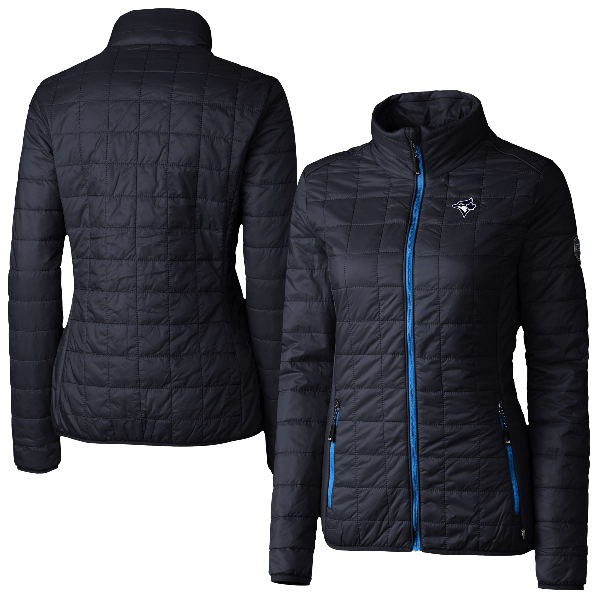 Women's Cutter & Buck Navy/Royal Toronto Blue Jays Rainier PrimaLoft Eco Insulated Full-Zip Puffer Jacket - Image 2