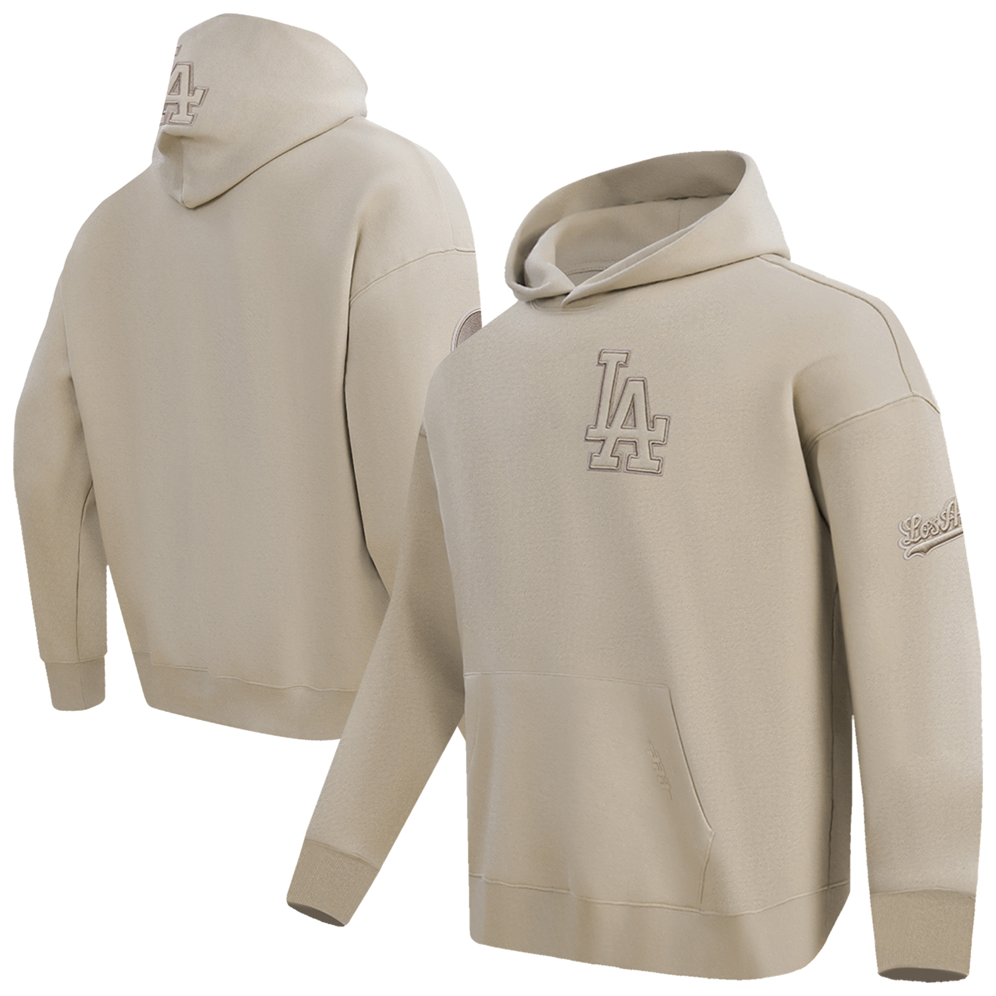 Men's Pro Standard Brown Los Angeles Dodgers Drop Shoulder Fleece Pullover Sweatshirt