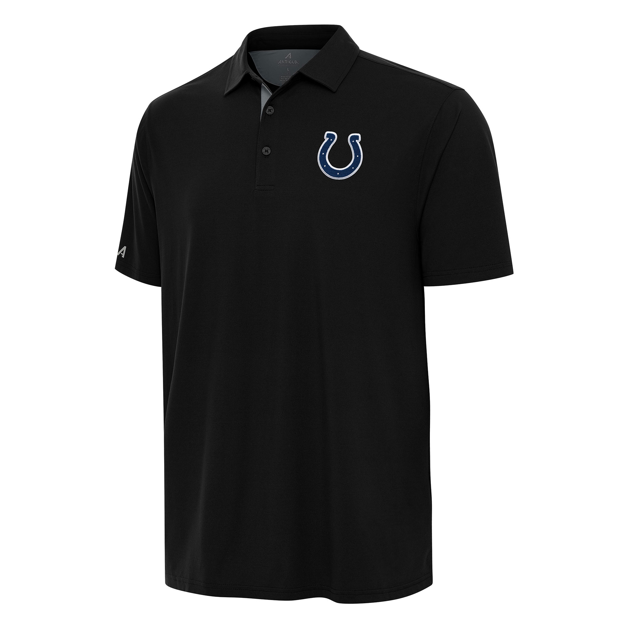 Men's Antigua Black/Gray Indianapolis Colts Era Polo