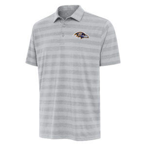 Men's Antigua Gray Baltimore Ravens Big & Tall Tunnel Polo