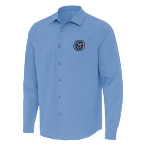 Men's Antigua Sky Blue New York City FC Exposure Woven Long Sleeve Button-Up Shirt