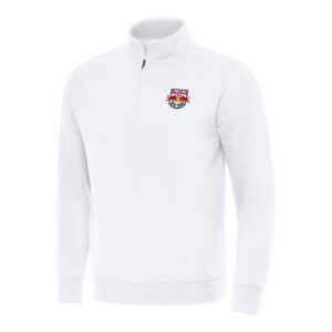 Men's Antigua White New York Red Bulls Victory Quarter-Zip Jacket