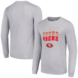 Men's Starter Heather Gray San Francisco 49ers Team Name Graphic Long Sleeve T-Shirt