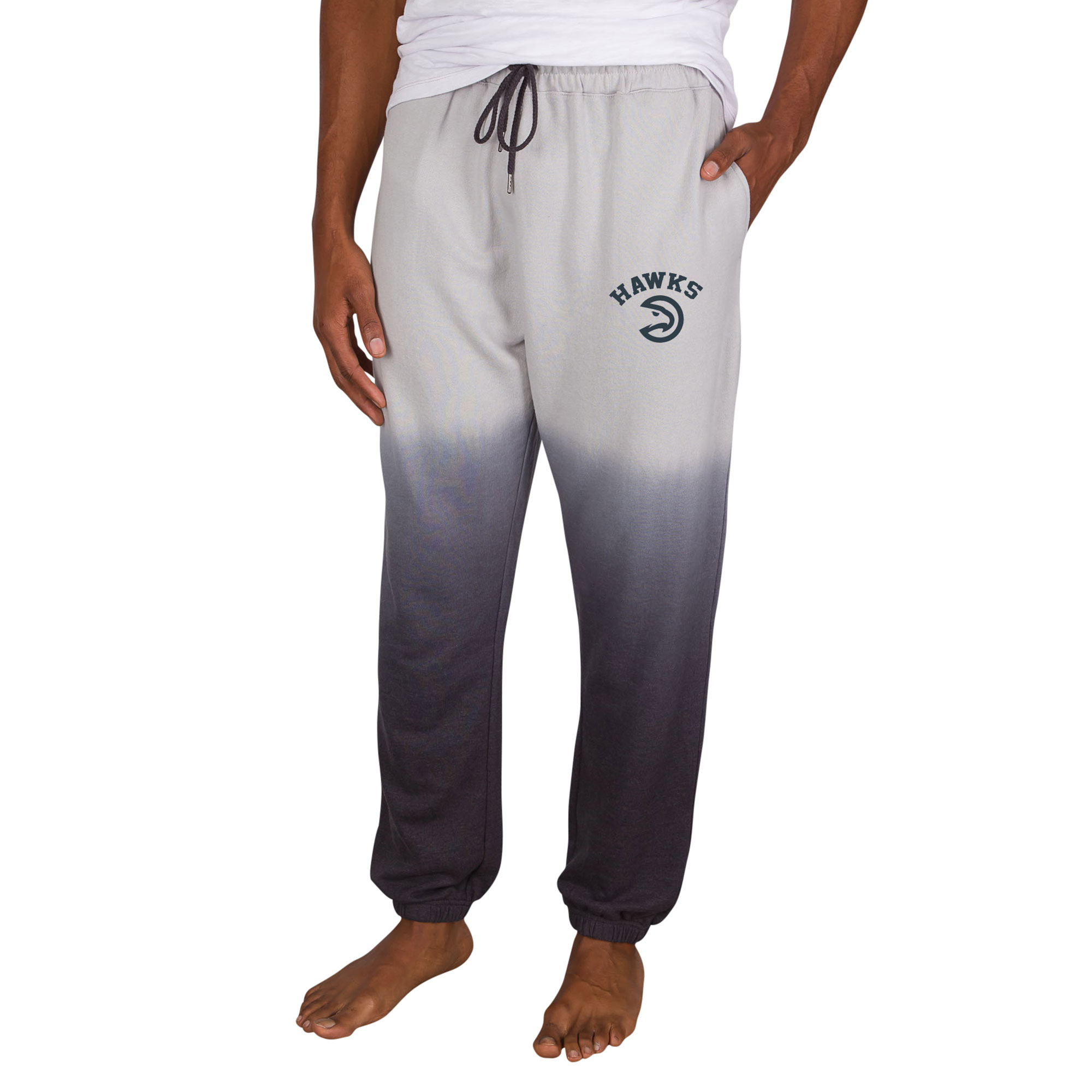 Men's Concepts Sport Gray/Charcoal Atlanta Hawks Dusk Dip Dye Lightweight French Terry Lounge Pants