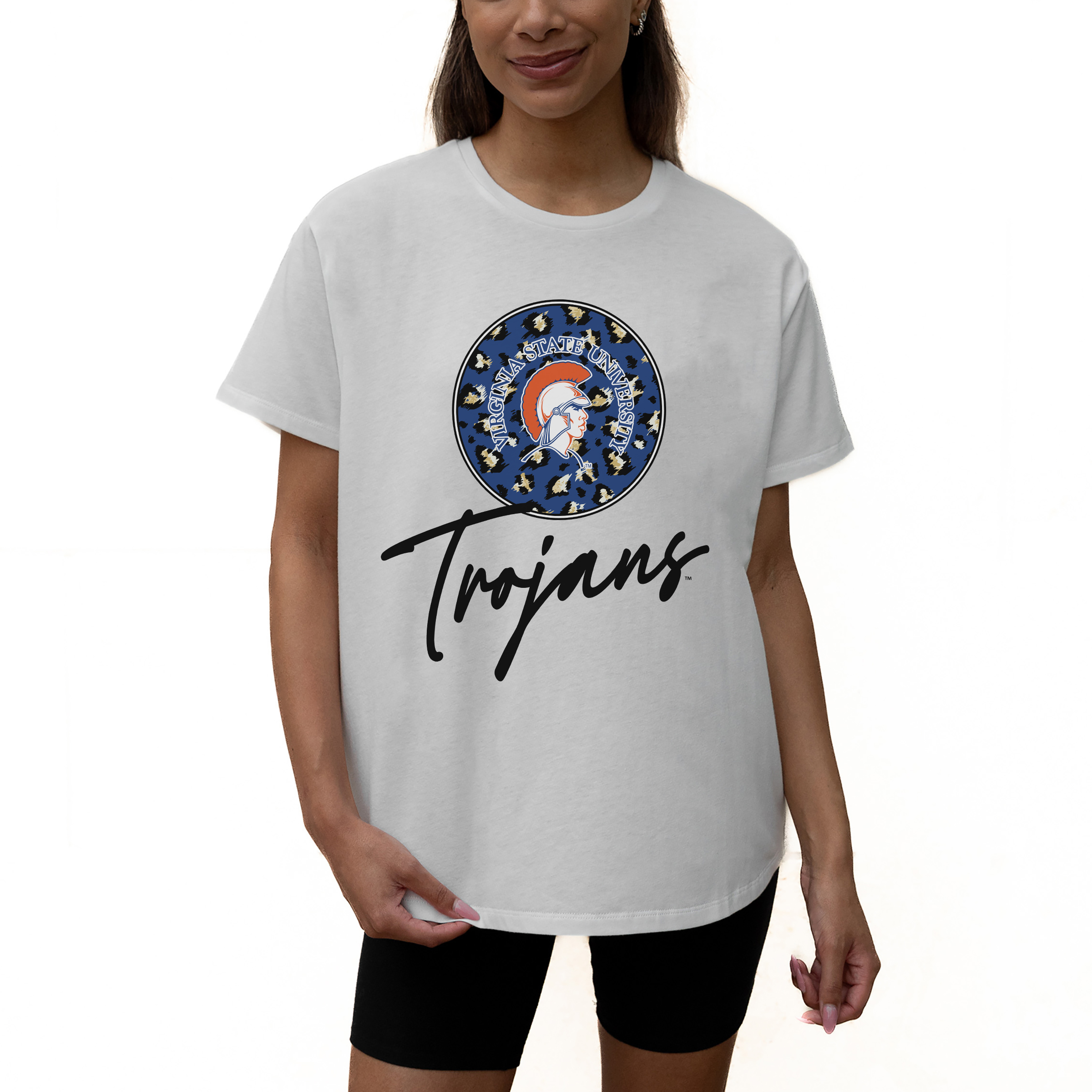Women's Gameday Couture White Virginia State Trojans Wild Expectations Tri-Blend Flowy T-Shirt