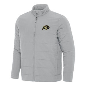 Men's Antigua Gray Colorado Buffaloes Swelter Full-Zip Puffer Jacket