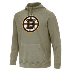Men's Antigua Olive Boston Bruins Cloud Pullover Hoodie