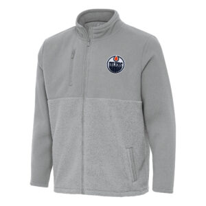 Men's Antigua Gray Edmonton Oilers Daily Fused Full-Zip Jacket