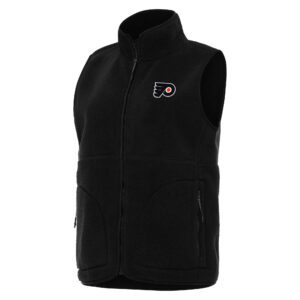 Women's Antigua  Black Philadelphia Flyers Nostalgic Full-Zip Vest