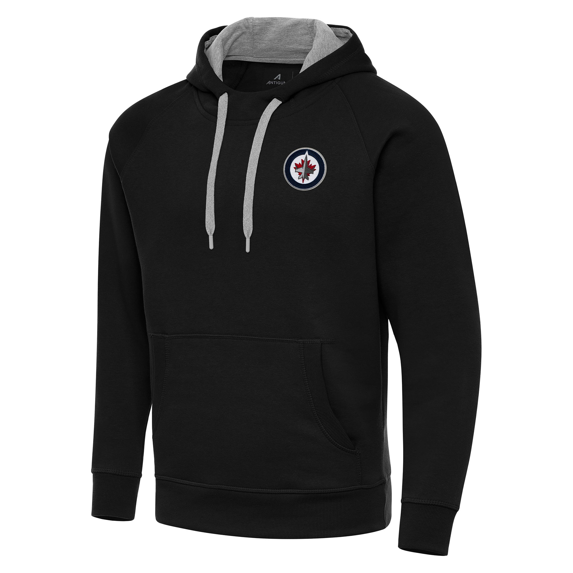Men's Antigua Black Winnipeg Jets Big & Tall Victory Pullover Hoodie