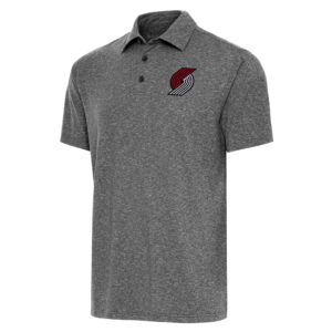 Men's Antigua  Heather Black Portland Trail Blazers Big & Tall Par 3 Polo