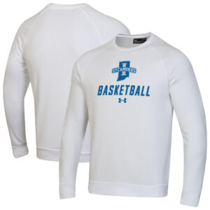 Men's Under Armour  White Indiana State Sycamores Raglan Basketball Rival Fleece Pullover Sweatshirt