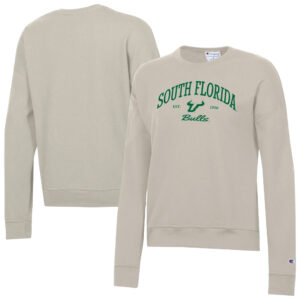 Women's Champion  Oatmeal South Florida Bulls Powerblend Pullover Sweatshirt