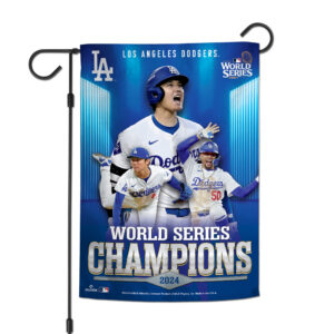WinCraft Mookie Betts, Shohei Ohtani & Yoshinobu Yamamoto Los Angeles Dodgers 2024 World Series Champions 12" x 18" Double-Sided Garden Flag