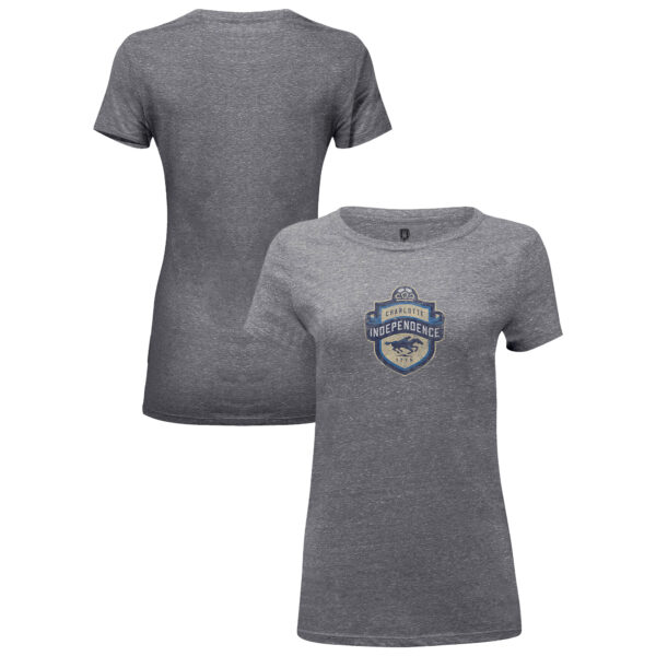 Women's 1863FC Heather Gray Charlotte Independence Color Badge Tri-Blend T-Shirt