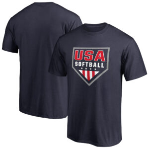 Men's Navy USA Softball Primary Logo T-Shirt