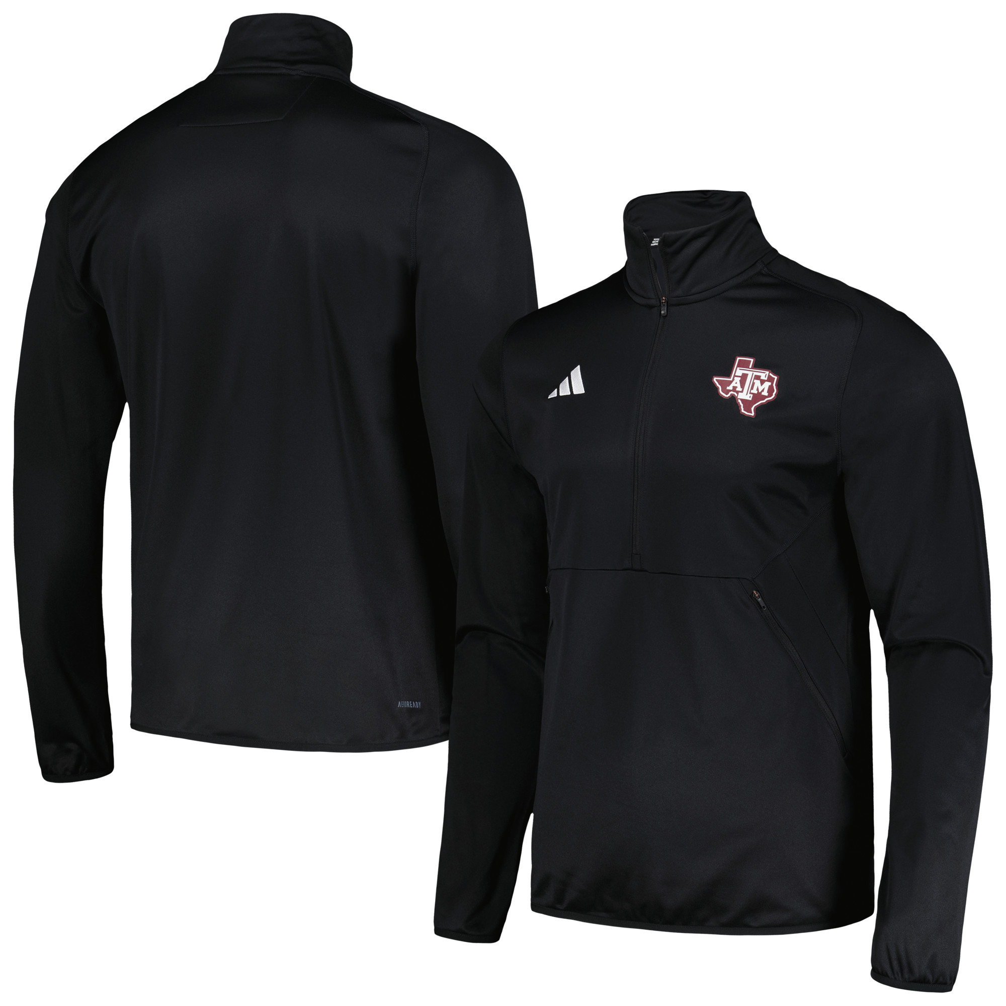 Men's adidas Black Texas A&M Aggies 2023 Sideline AEROREADY Half-Zip Top - Image 5