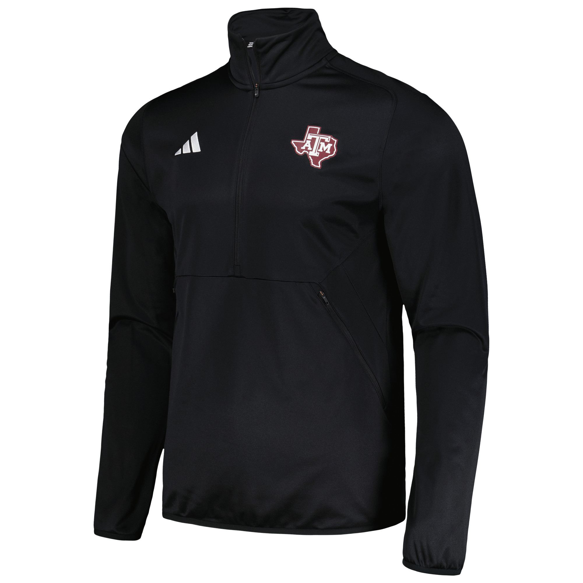 Men's adidas Black Texas A&M Aggies 2023 Sideline AEROREADY Half-Zip Top - Image 6