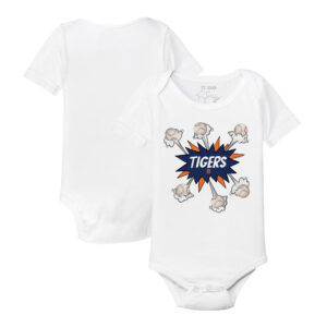 Infant Tiny Turnip White Detroit Tigers Baseball Pow Bodysuit