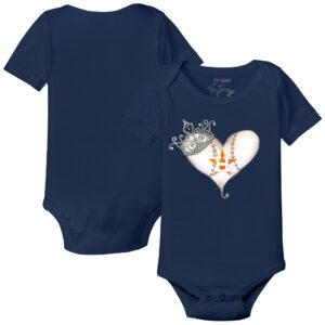 Infant Tiny Turnip Navy Houston Astros Tiara Heart Bodysuit