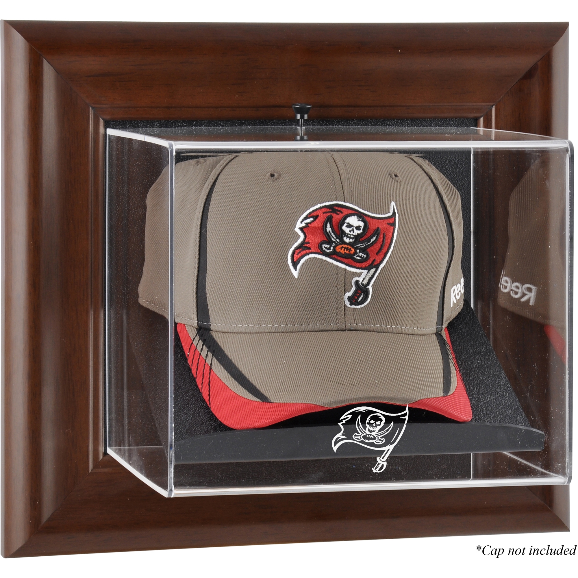 Tampa Bay Buccaneers Brown Framed Wall-Mountable Baseball Cap Display Case