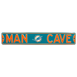 Aqua Miami Dolphins 6" x 36" Man Cave Steel Street Sign