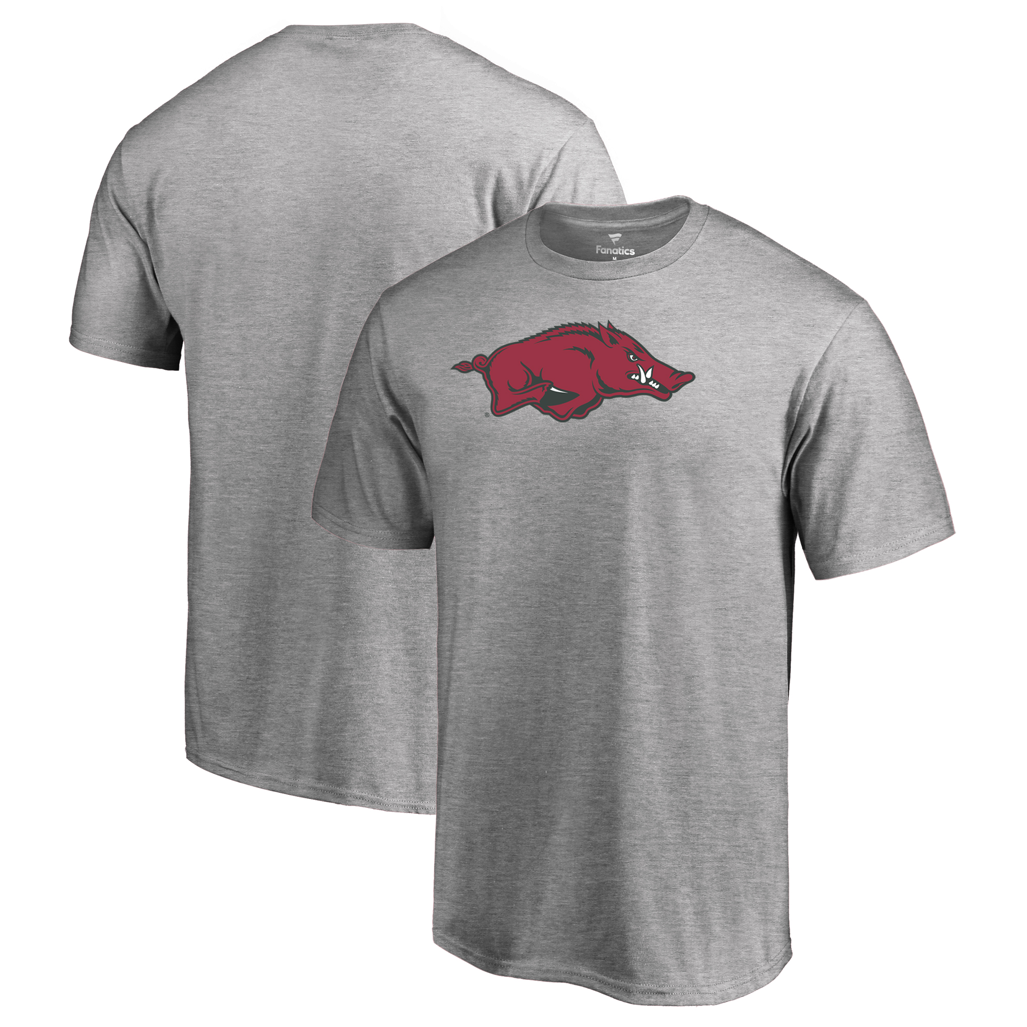 Men's Ash Arkansas Razorbacks Primary Team Logo T-Shirt - Image 5