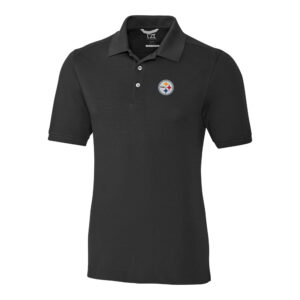 Men's Cutter & Buck Black Pittsburgh Steelers Big & Tall Advantage Polo