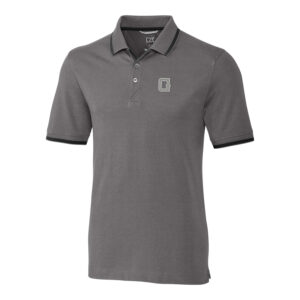Men's Cutter & Buck Gray Georgetown Hoyas Vault Advantage Tipped Logo Polo