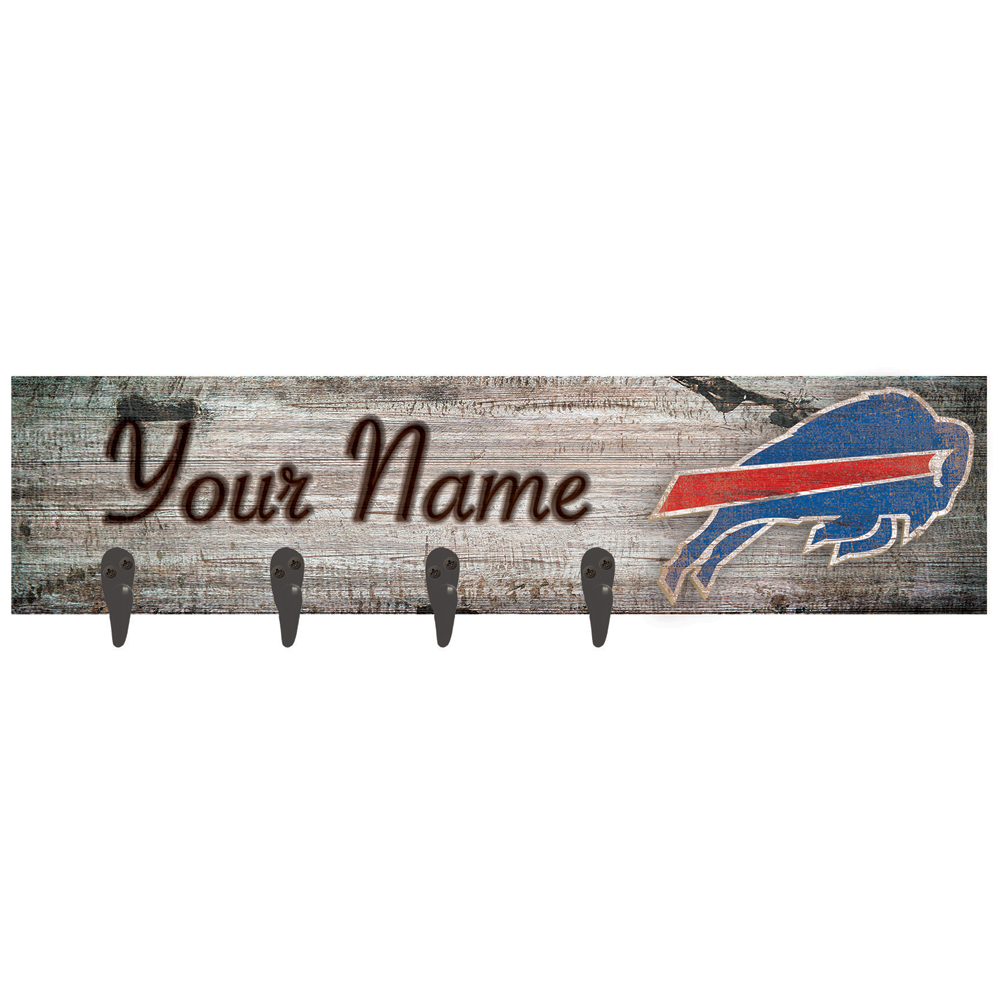 Buffalo Bills 24" x 6" Personalized Mounted Coat Hanger - Image 4