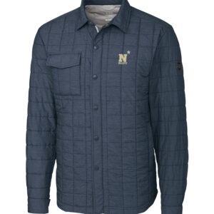 Men's Cutter & Buck Anthracite Navy Midshipmen Rainier Full-Snap Shirt Jacket