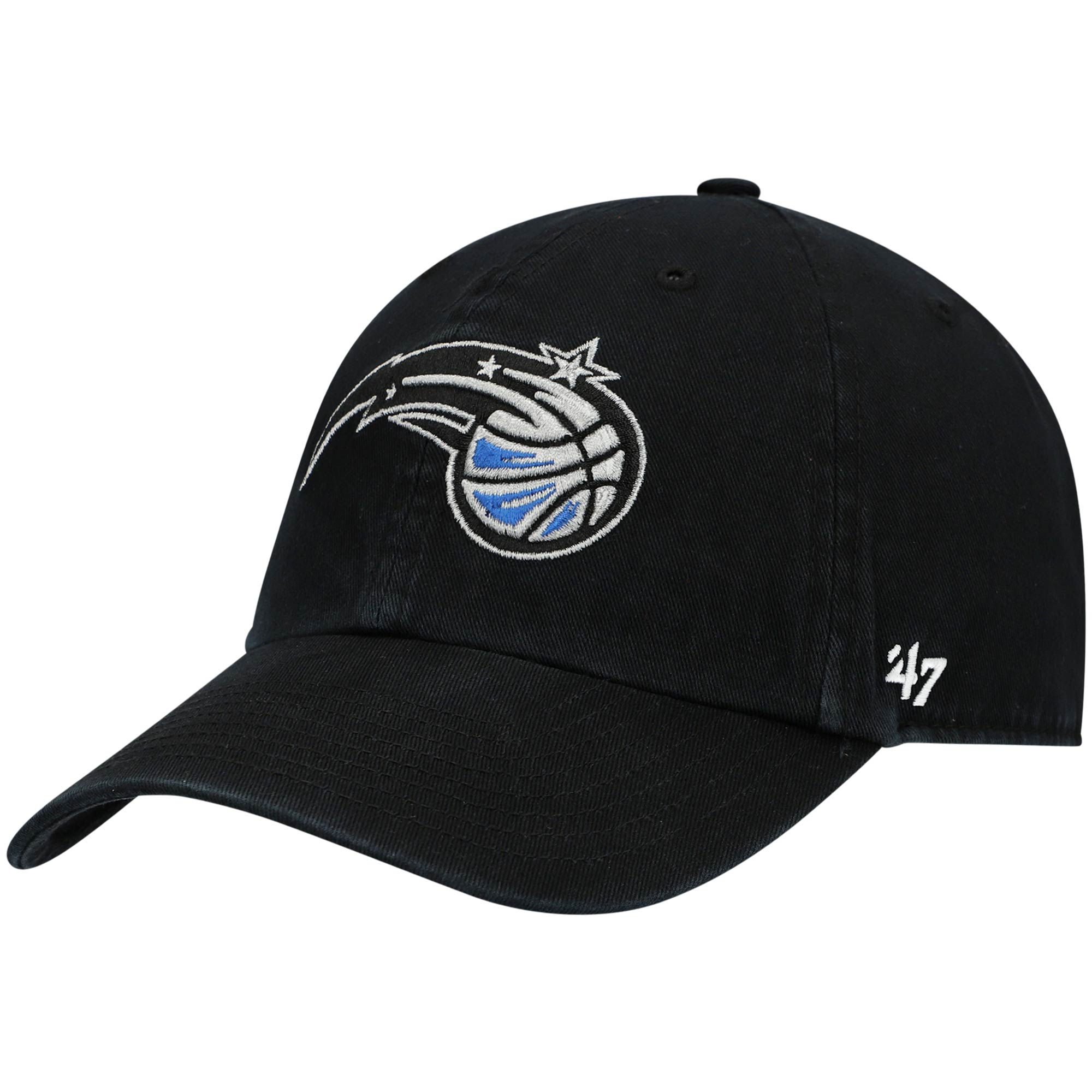 Men's '47 Black Orlando Magic Team Logo Clean Up Adjustable Hat - Image 2