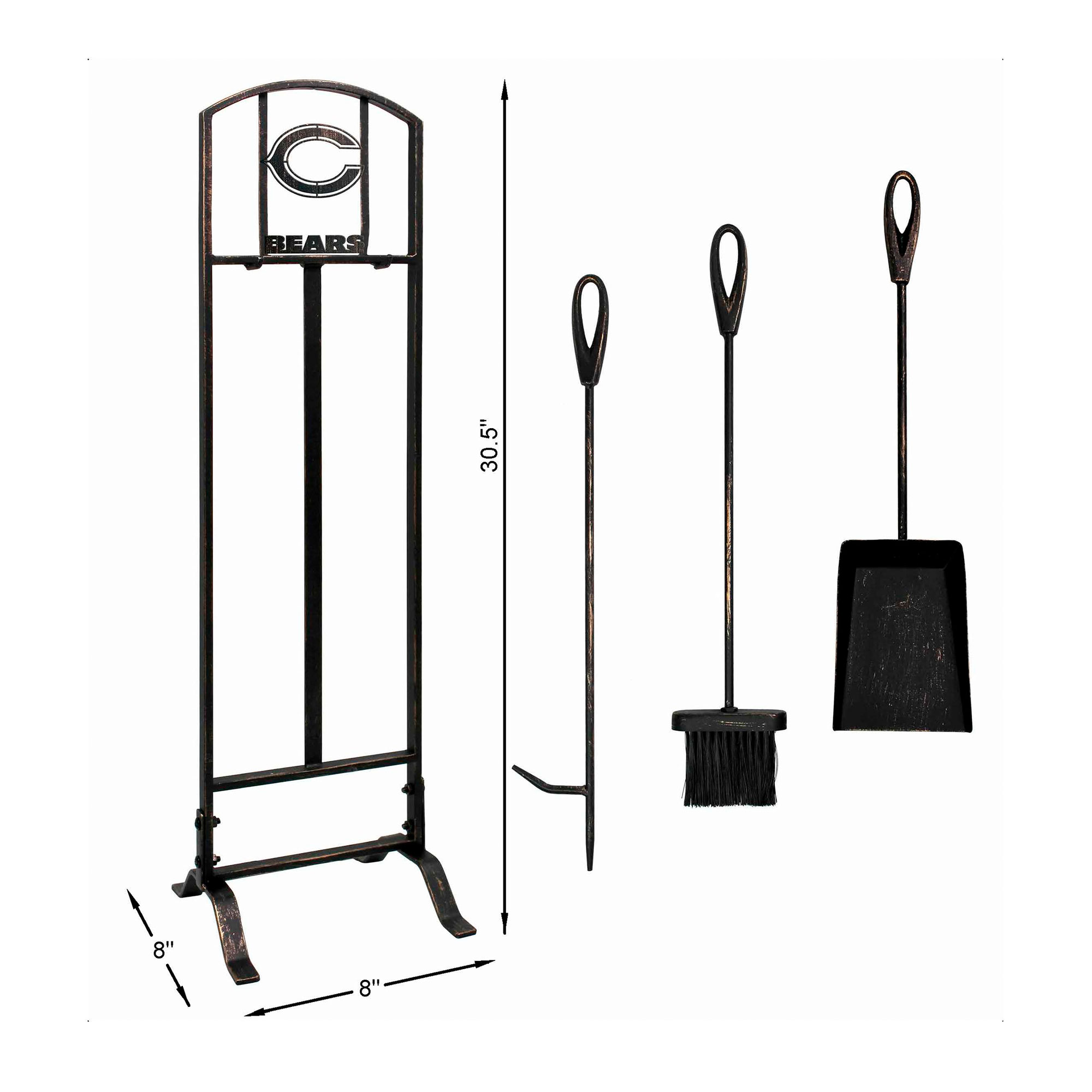 Imperial Brown Chicago Bears Fireplace Tool Set - Image 7