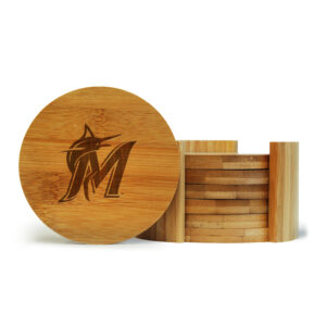 Miami Marlins Bamboo Coaster Set