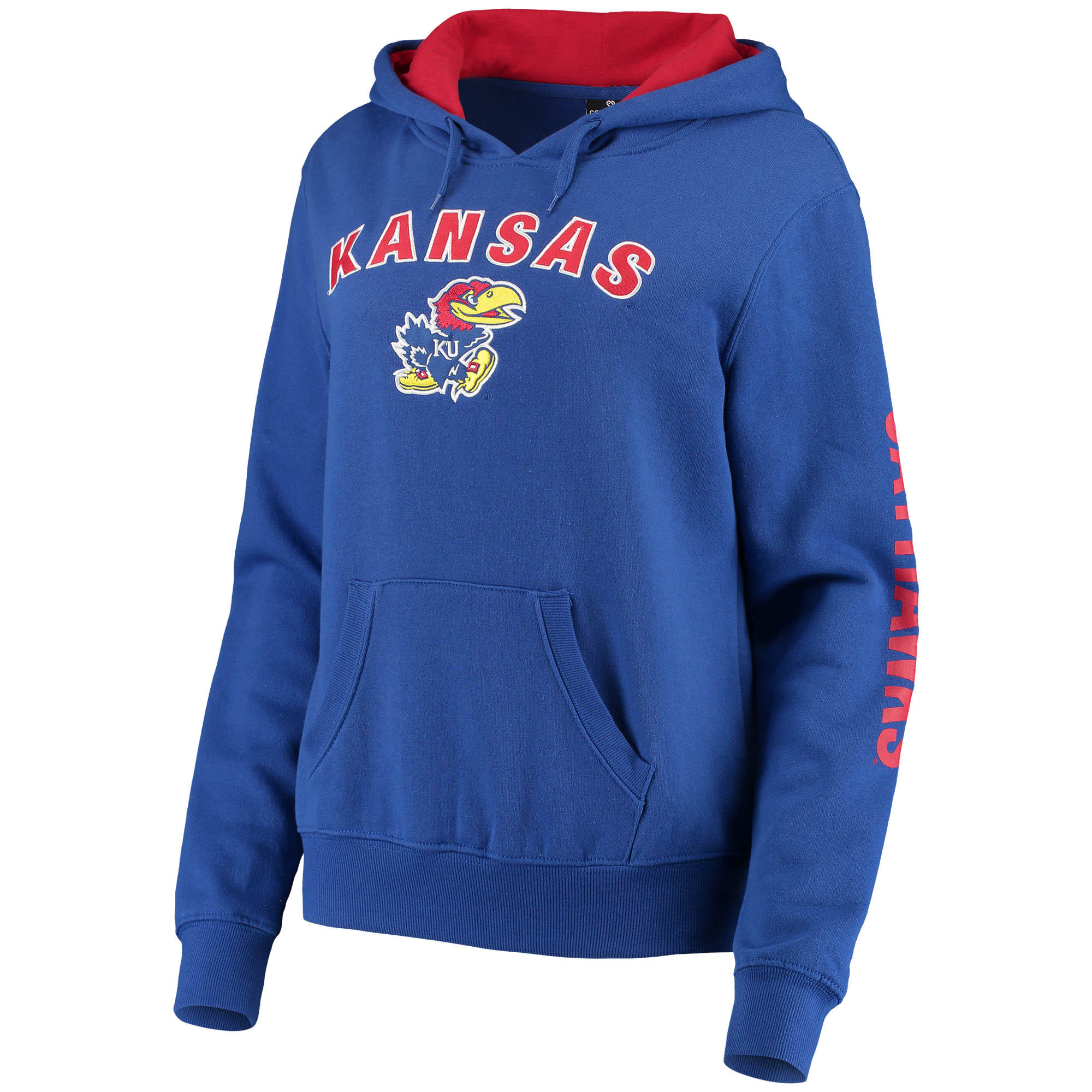 Women's Colosseum Royal Kansas Jayhawks Loud and Proud Pullover Hoodie - Image 6