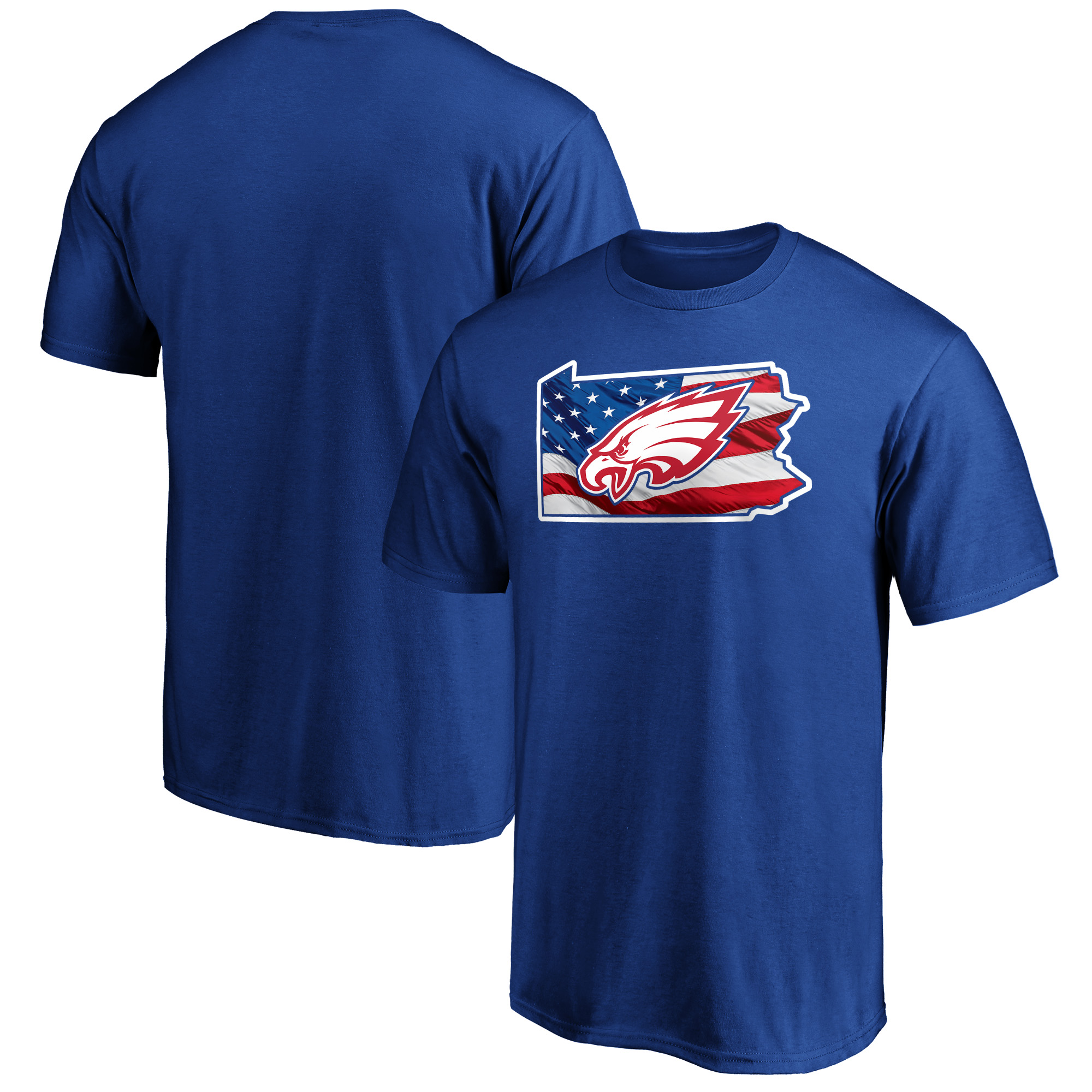 Men's Royal Philadelphia Eagles Banner State T-Shirt