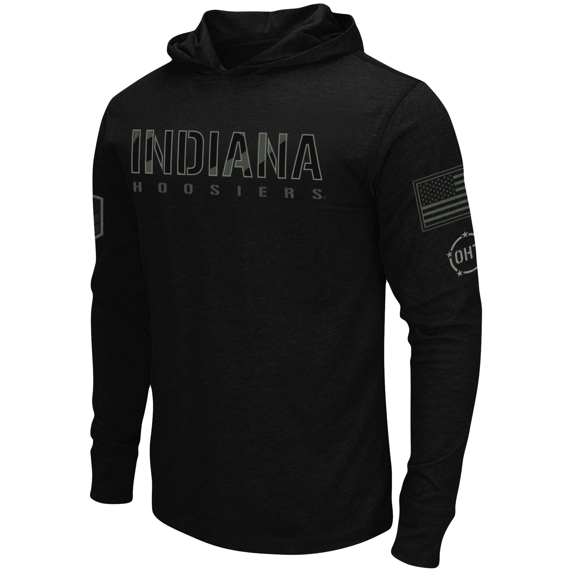 Men's Colosseum Black Indiana Hoosiers OHT Military Appreciation Hoodie Long Sleeve T-Shirt - Image 6