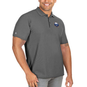 Men's Antigua Charcoal Buffalo Sabres Big & Tall Legacy Pique Polo