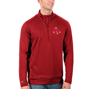 Men's Antigua Red Boston Red Sox Generation Quarter-Zip Pullover Jacket